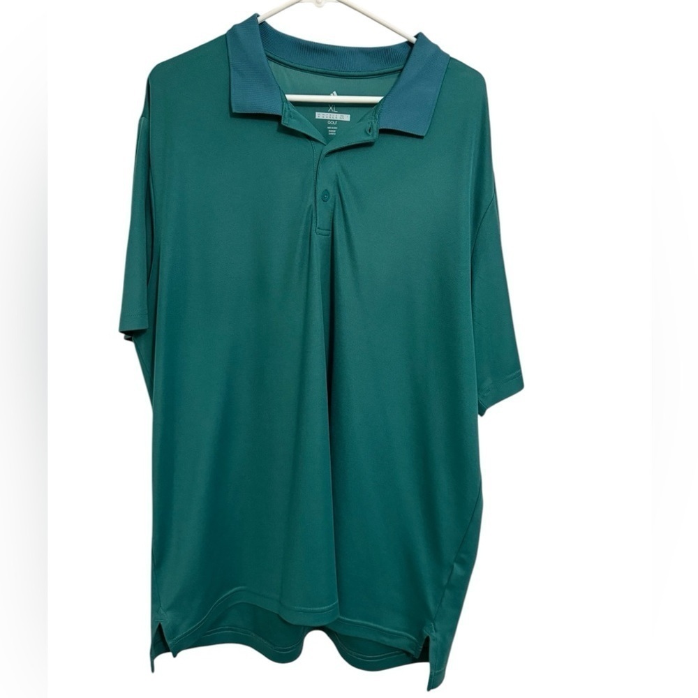 Adidas Golf Polo Shirt XL Green Short Sleeve Performance